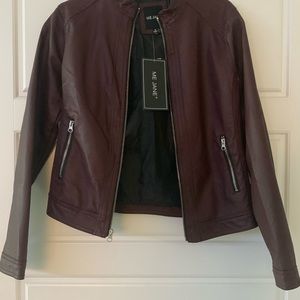 Red burgundy leather jacket